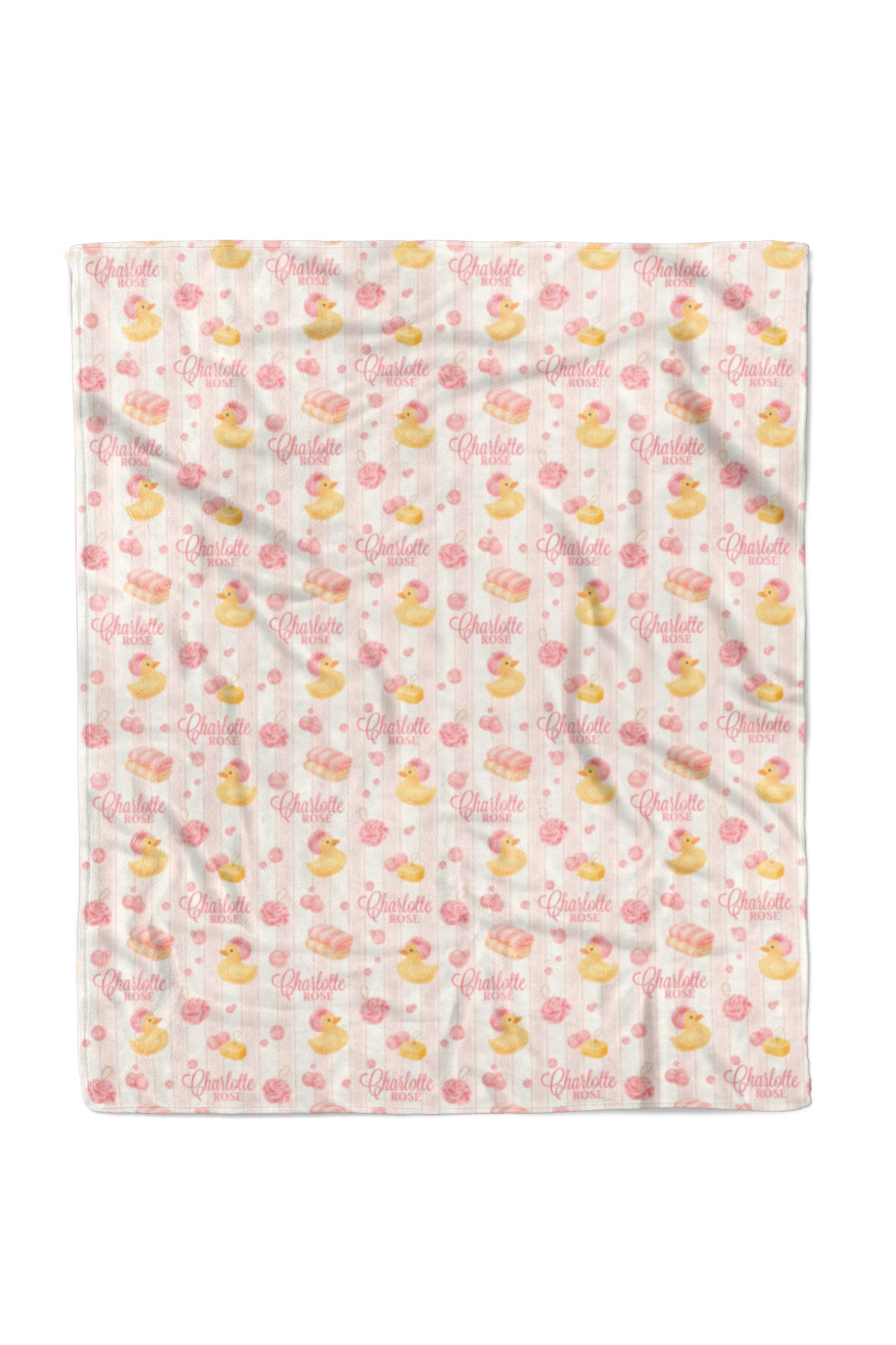 Personalized Kids Blanket | Bubble Duckies Pink