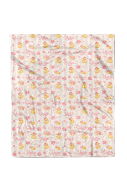 Personalized Kids Blanket | Bubble Duckies Pink