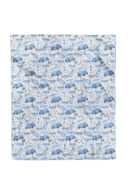 Personalized Kids Blanket | Caddie Crew Blue