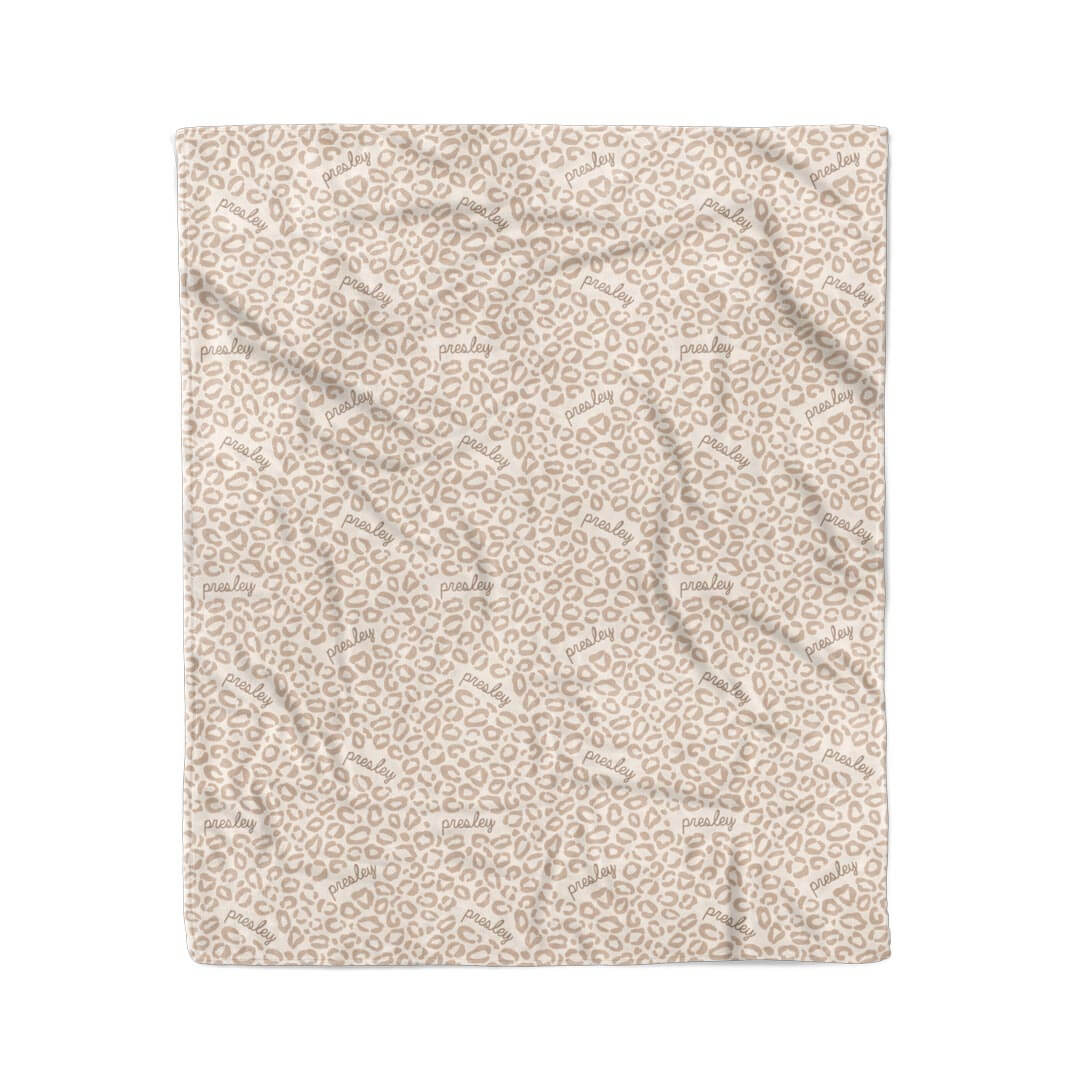 Lovely Leopard Personalized Kids Blanket