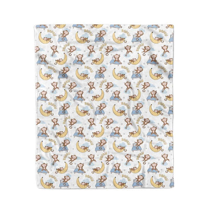 Monkey See, Monkey Snooze Personalized Kids Blanket
