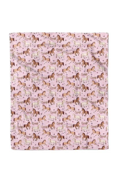 Personalized Kids Blanket | Pony Club Pink