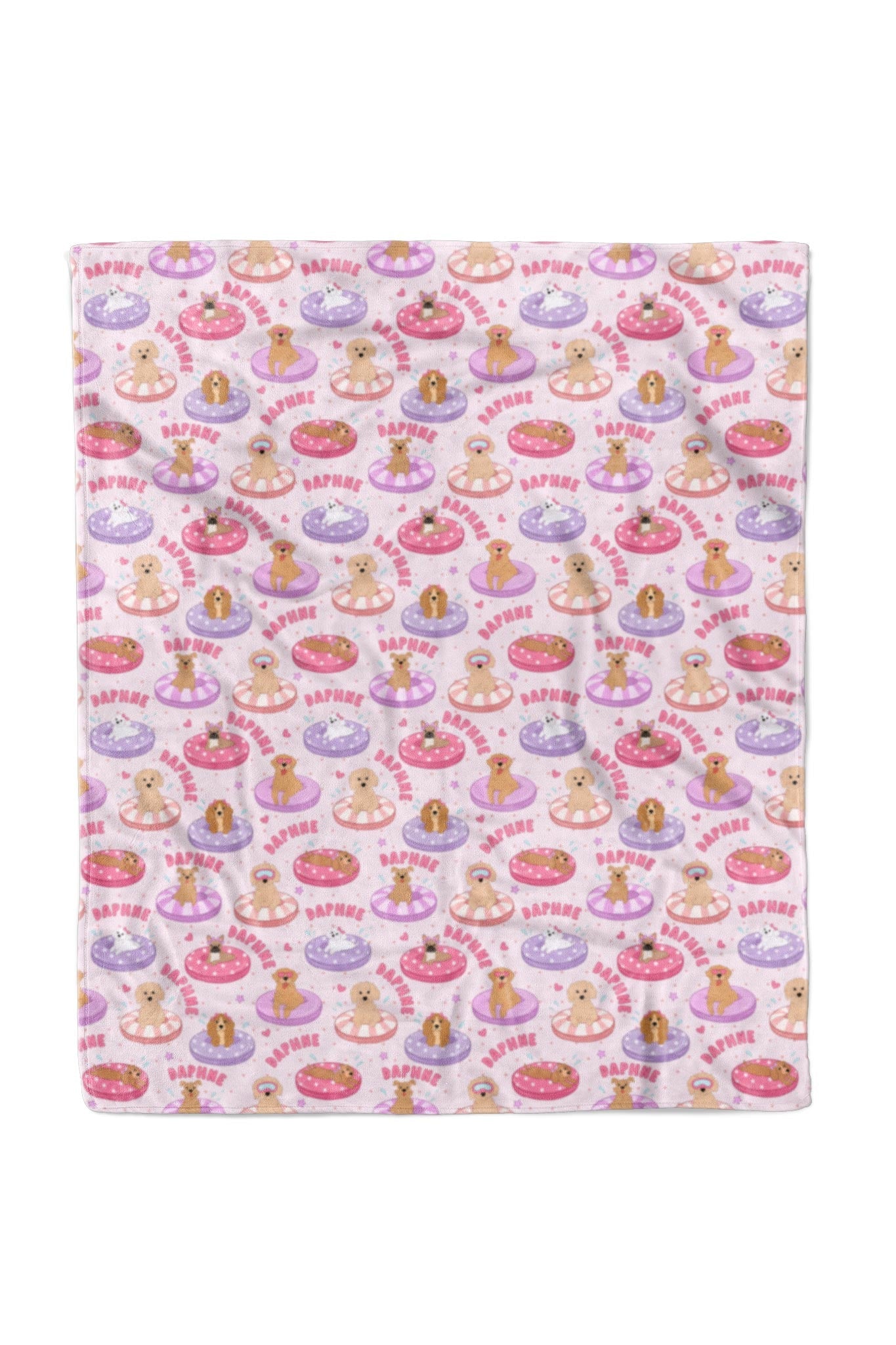 Personalized Kids Blanket | Poolside Pups Pink