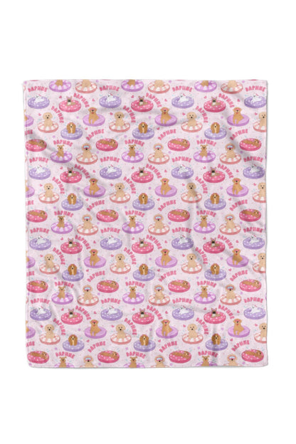 Personalized Kids Blanket | Poolside Pups Pink
