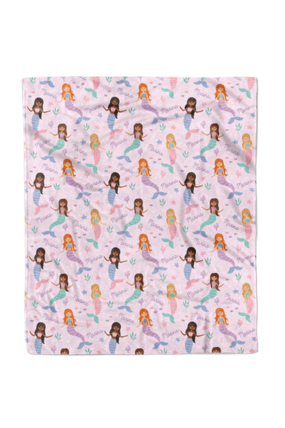 Personalized Kids Blanket | Let's Be Mermaids