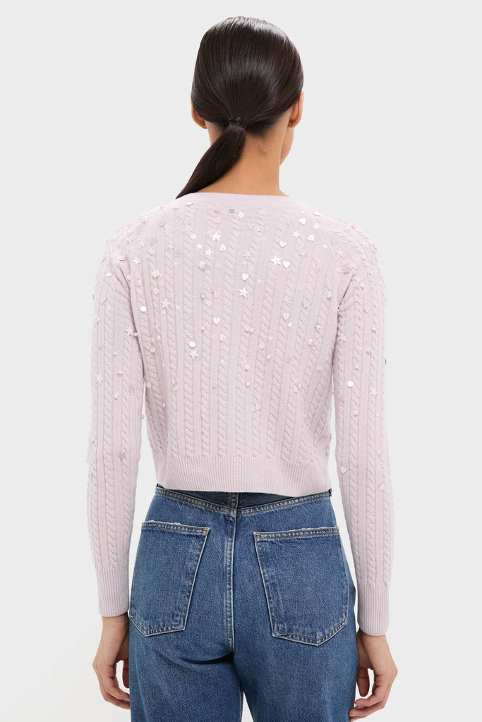 Blush Pink Gilberte Embroidered Cardigan