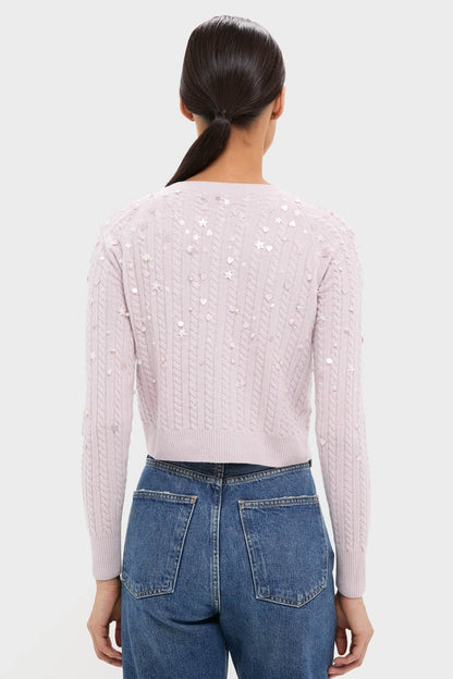 Blush Pink Gilberte Embroidered Cardigan
