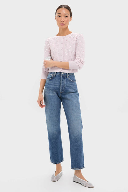 Blush Pink Gilberte Embroidered Cardigan