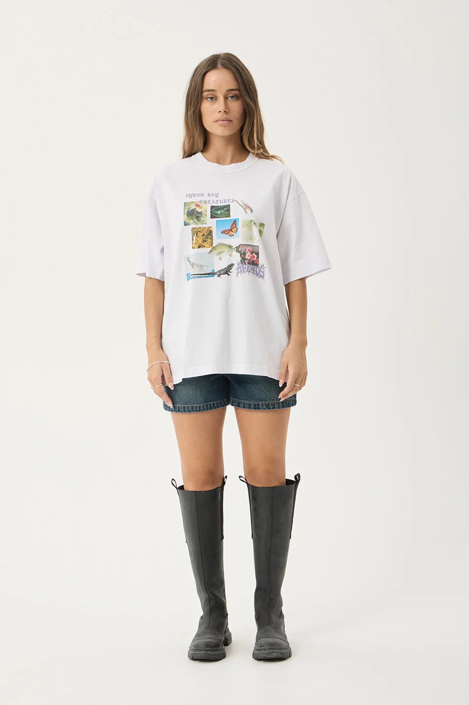 AFENDS Mens Creatures - Boxy Tee - White