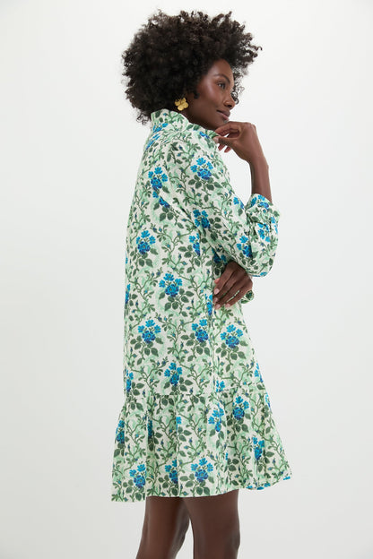 Cerulean Vine Cotton Linen Palmerston Dress