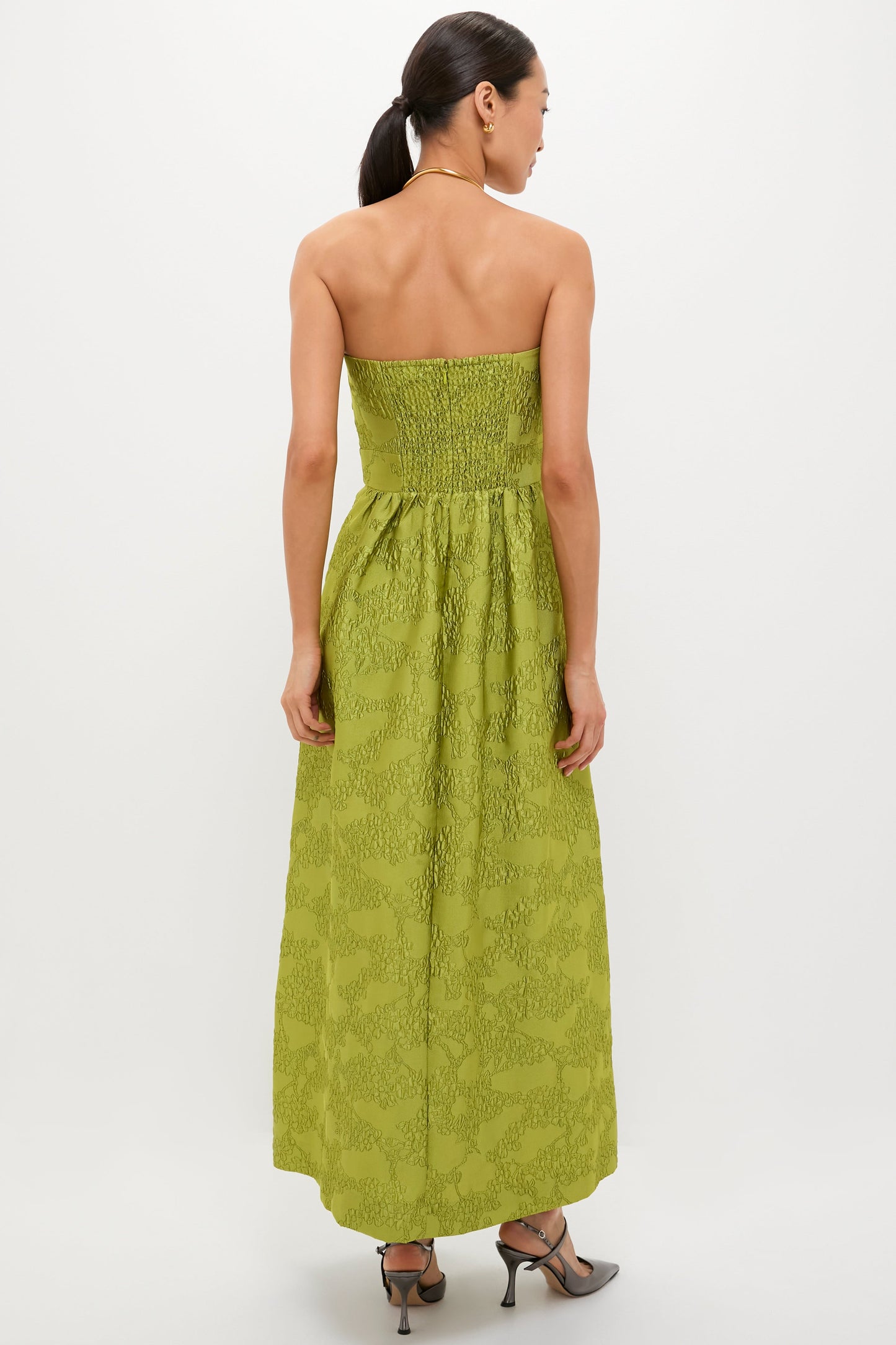 Brocade Metallic Strapless Kathleen Gown