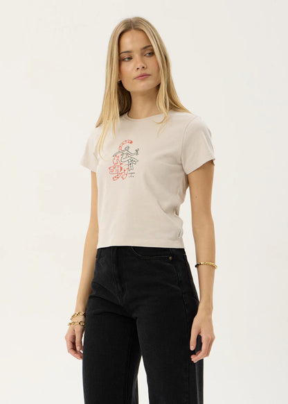 AFENDS Womens Subliminal - Baby Tee - Moonbeam