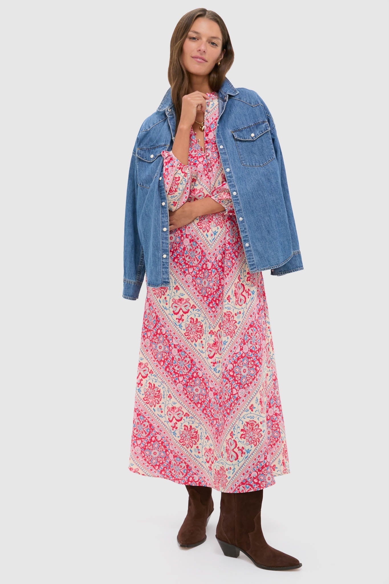 Cerise Chevron Maryse Caftan