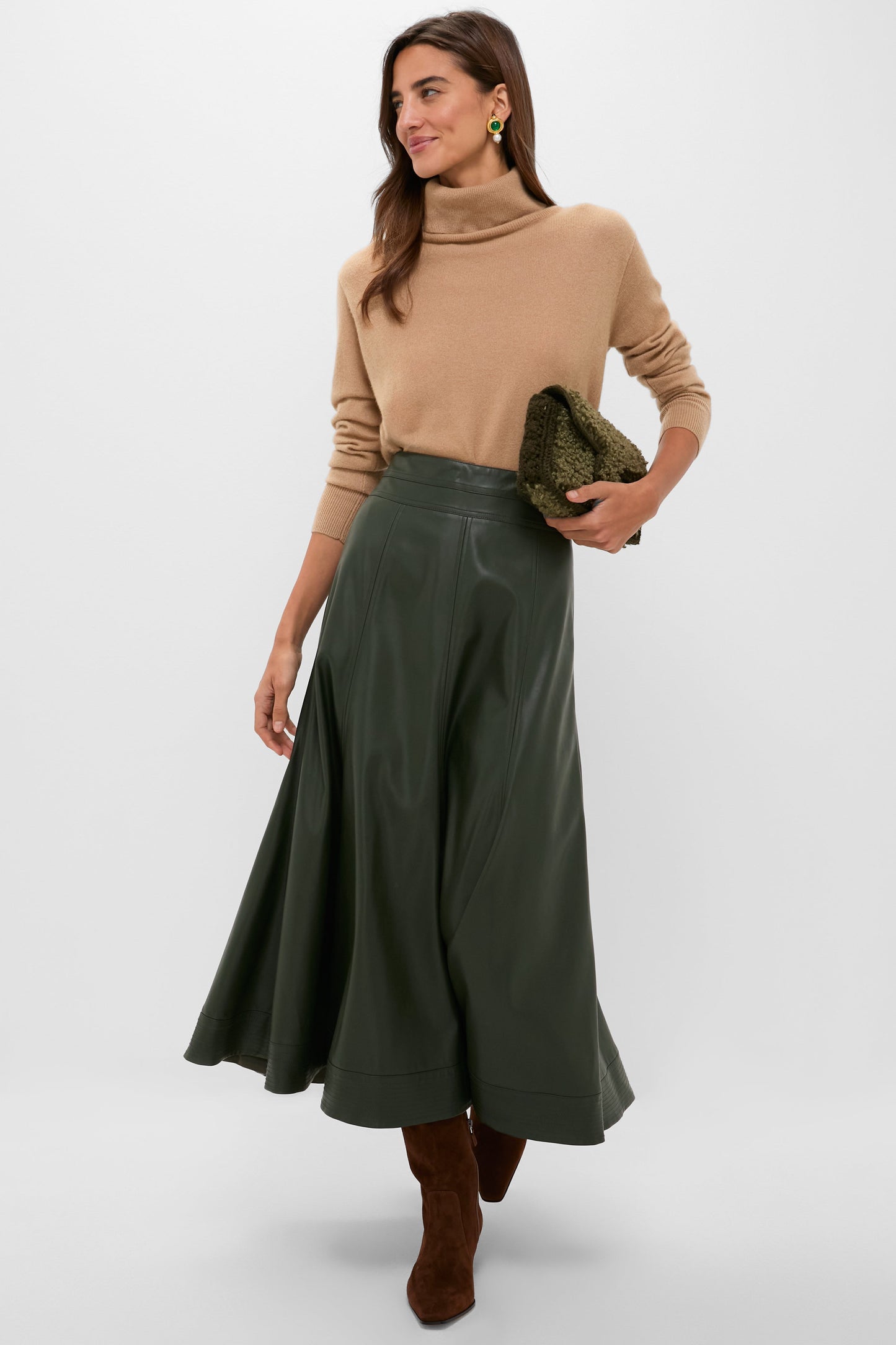 Camel Cashmere Turtleneck Sweater