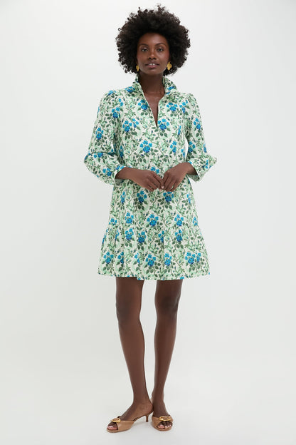 Cerulean Vine Cotton Linen Palmerston Dress
