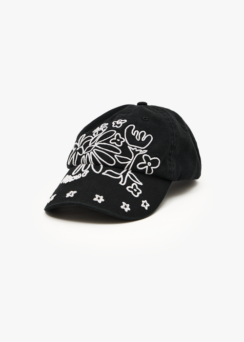 AFENDS Womens Garden Variety - Panelled Cap - Stone Black