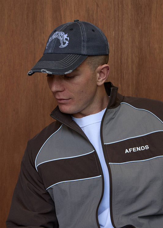 AFENDS Unisex Scorpius - Six Panel Cap - Stone Black