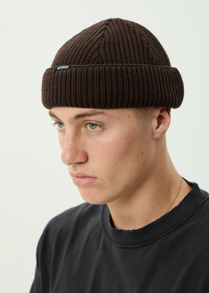AFENDS Mens Thc - Wharfie Beanie - Coffee