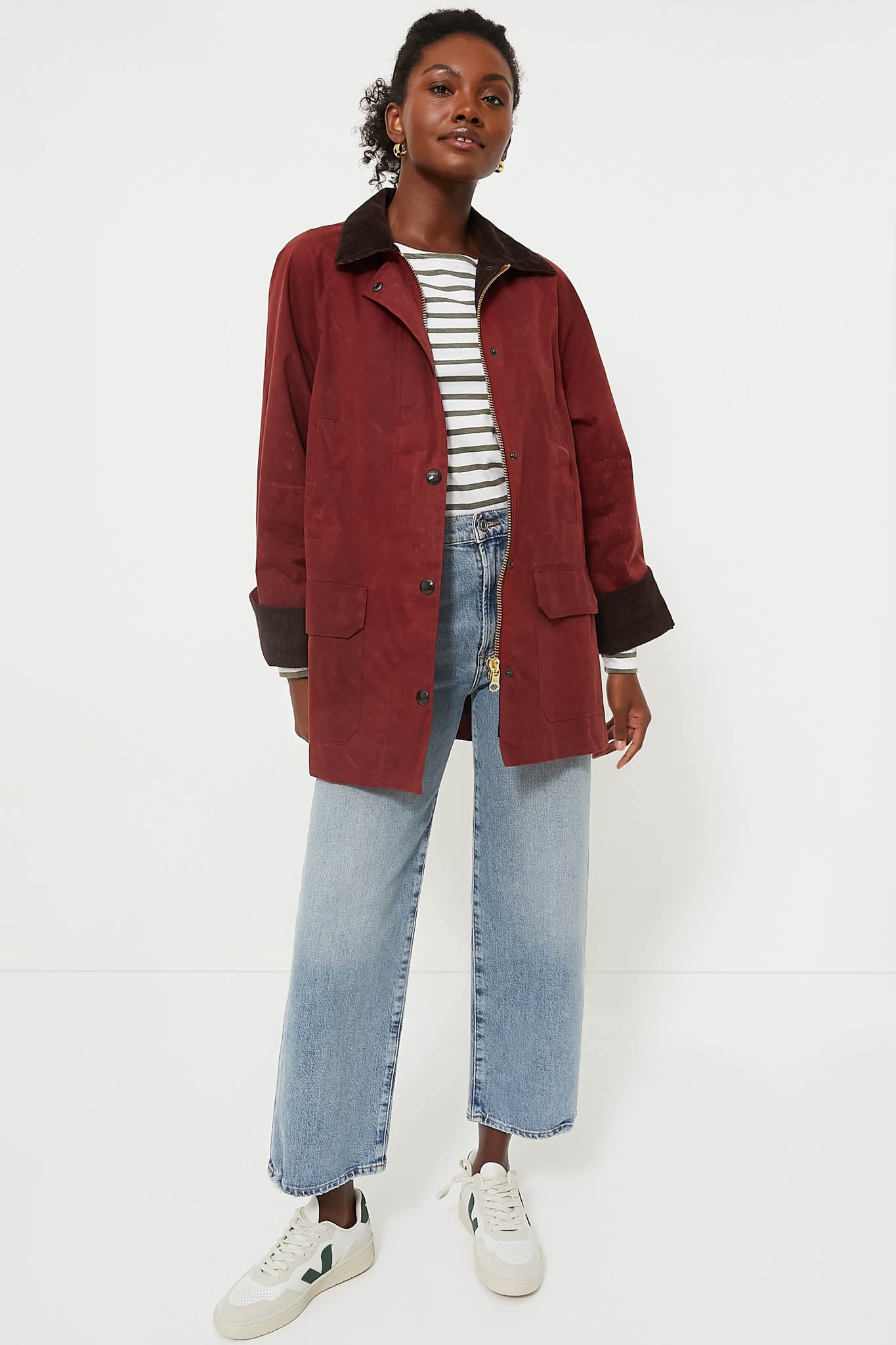 Brick Red Chiltern Street Jacket in Waxed Cotton