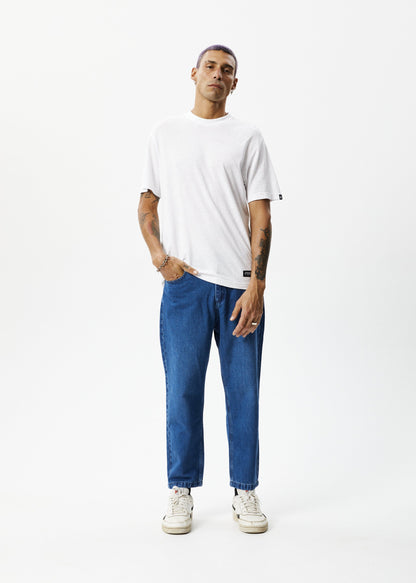 AFENDS Mens Ninety Twos - Denim Relaxed Jean - Authentic Blue