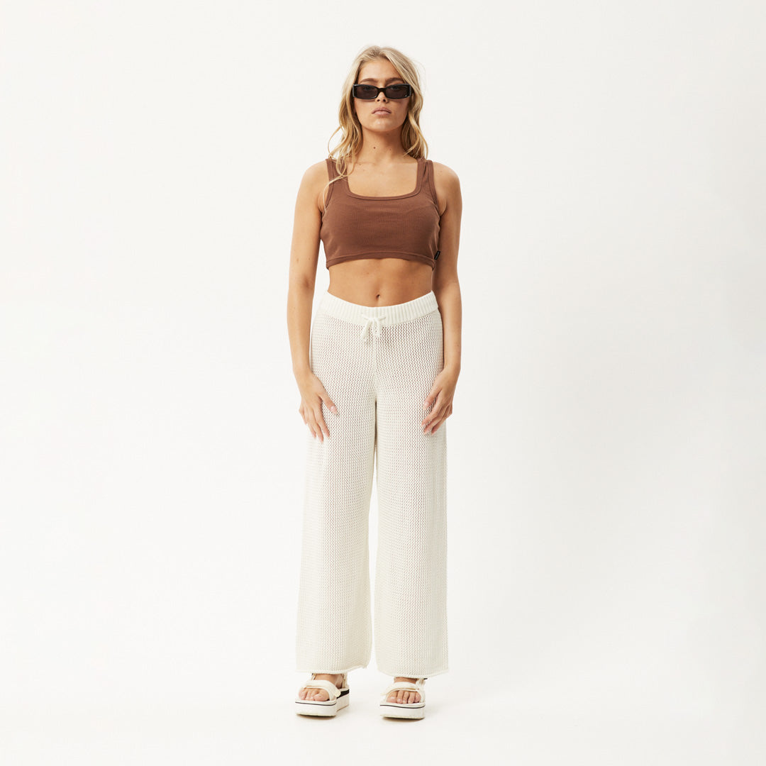 AFENDS Womens Ryder - Knit Pant - White