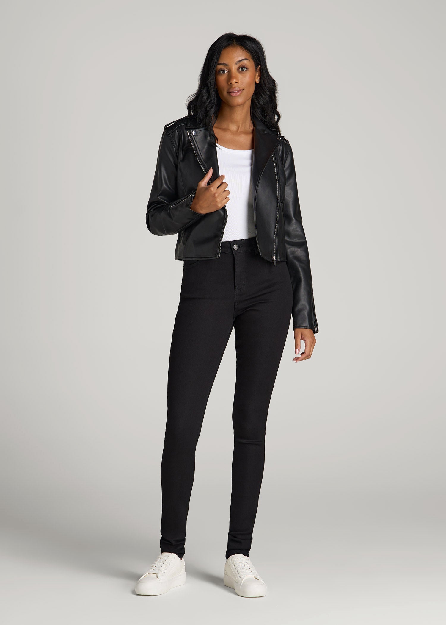 Georgia High-Rise Skinny Jeans for Tall Women in Black