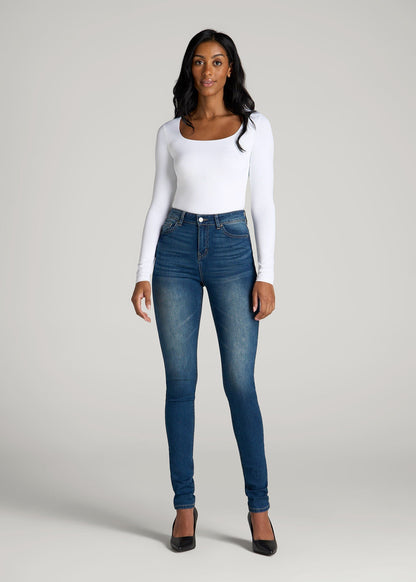 Georgia High-Rise Skinny Jeans for Tall Women in Classic Blue