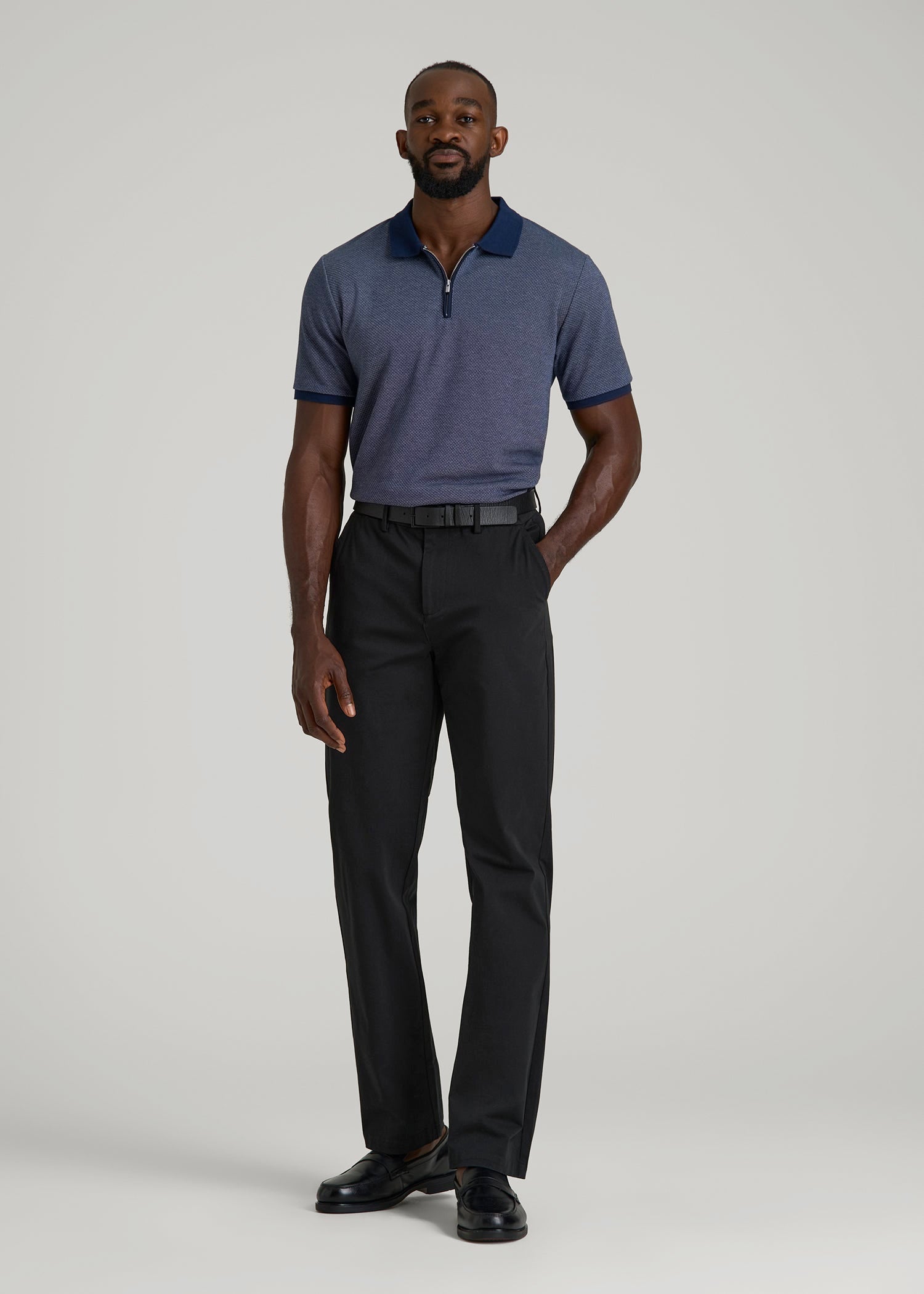 4 Way Stretch Commuter STRAIGHT Leg Chino Pants for Tall Men in Black