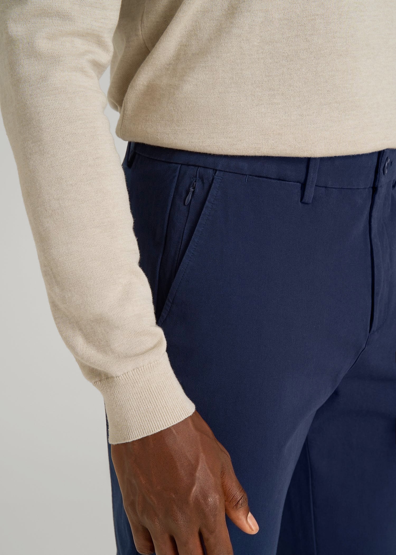 4 Way Stretch Commuter STRAIGHT Leg Chino Pants for Tall Men in Summer Blue