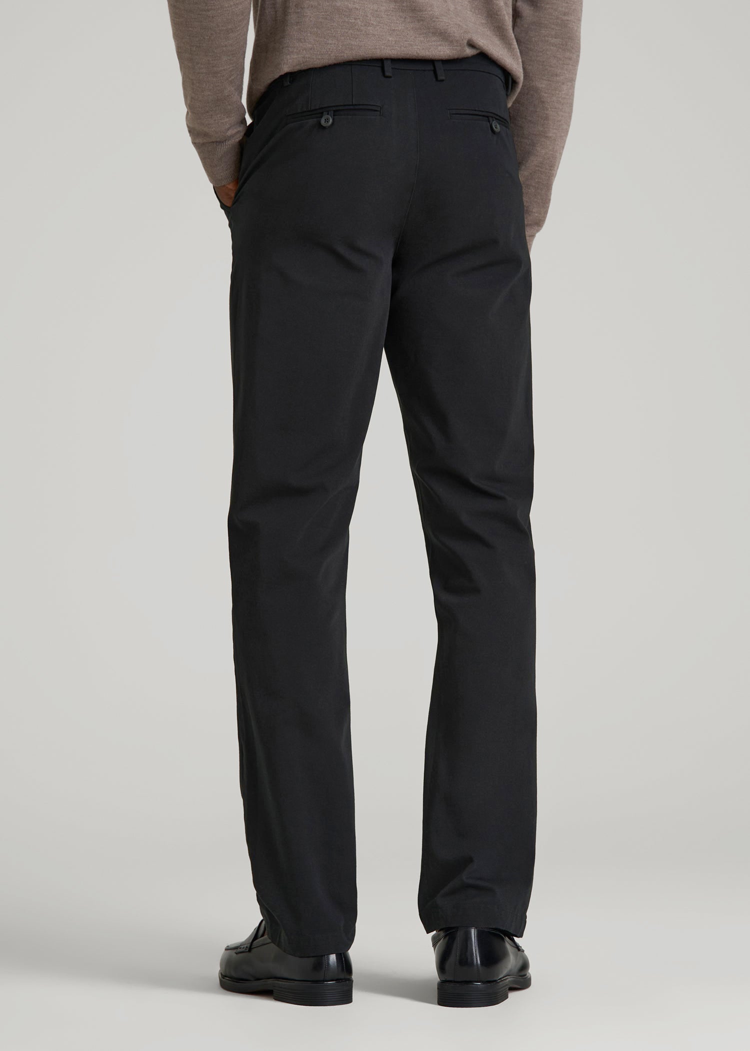 4 Way Stretch Commuter TAPERED Chino Pants for Tall Men in Black