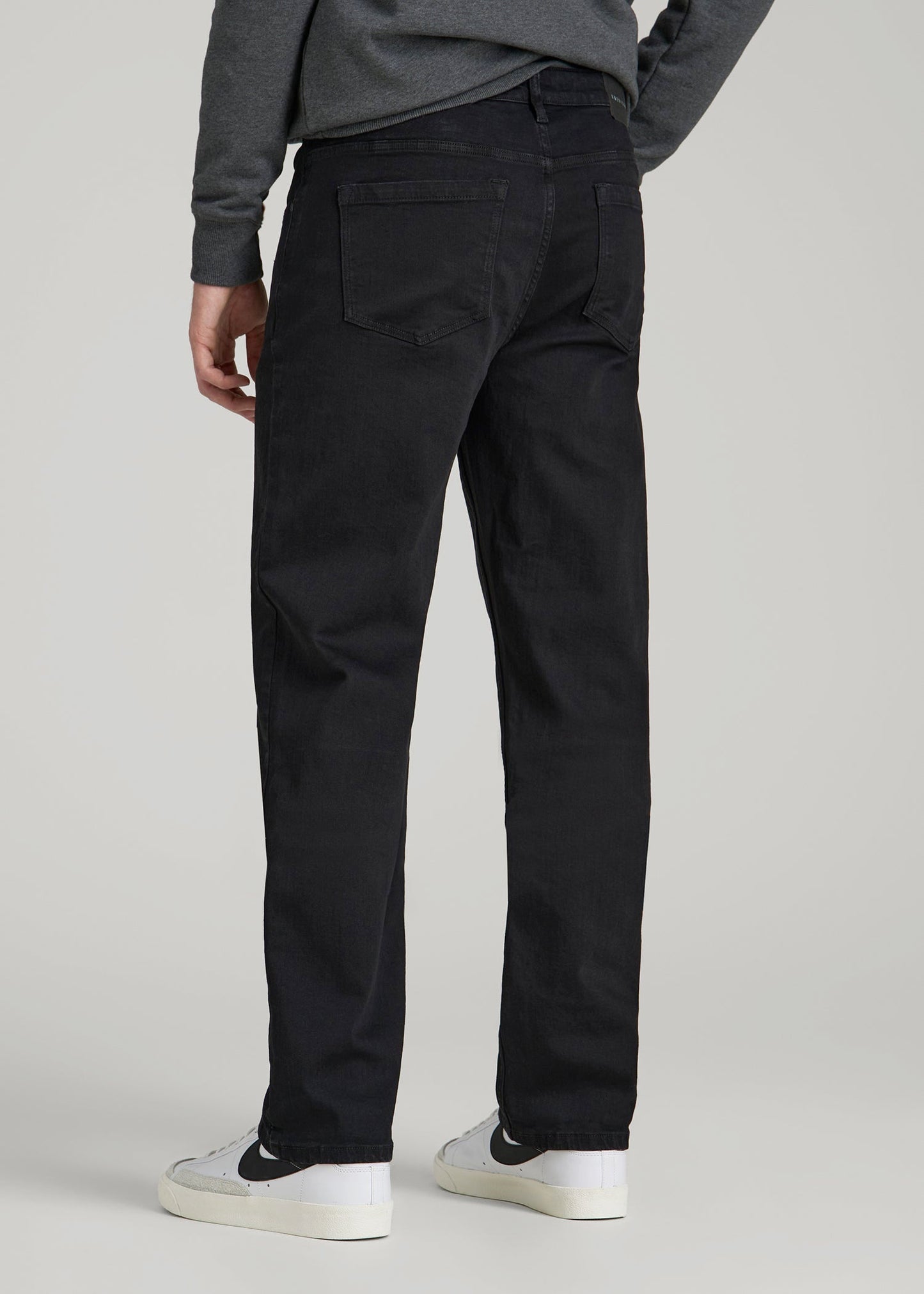 A.T. Basics Men's J1 Straight Fit Jeans for Tall Men in Black