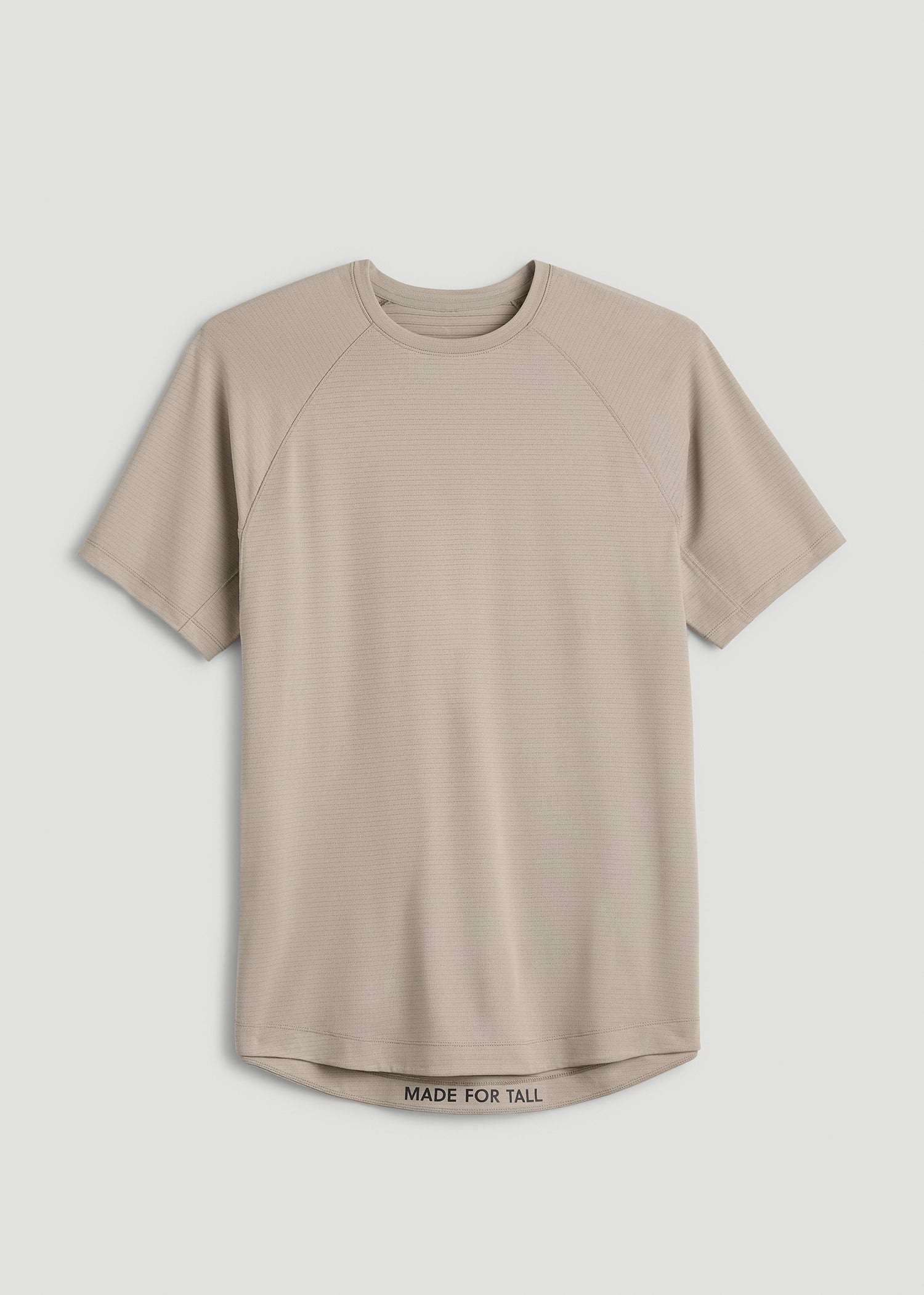 Air Knit Short Sleeves Performance Tshirt for Tall Men in Simply Taupe