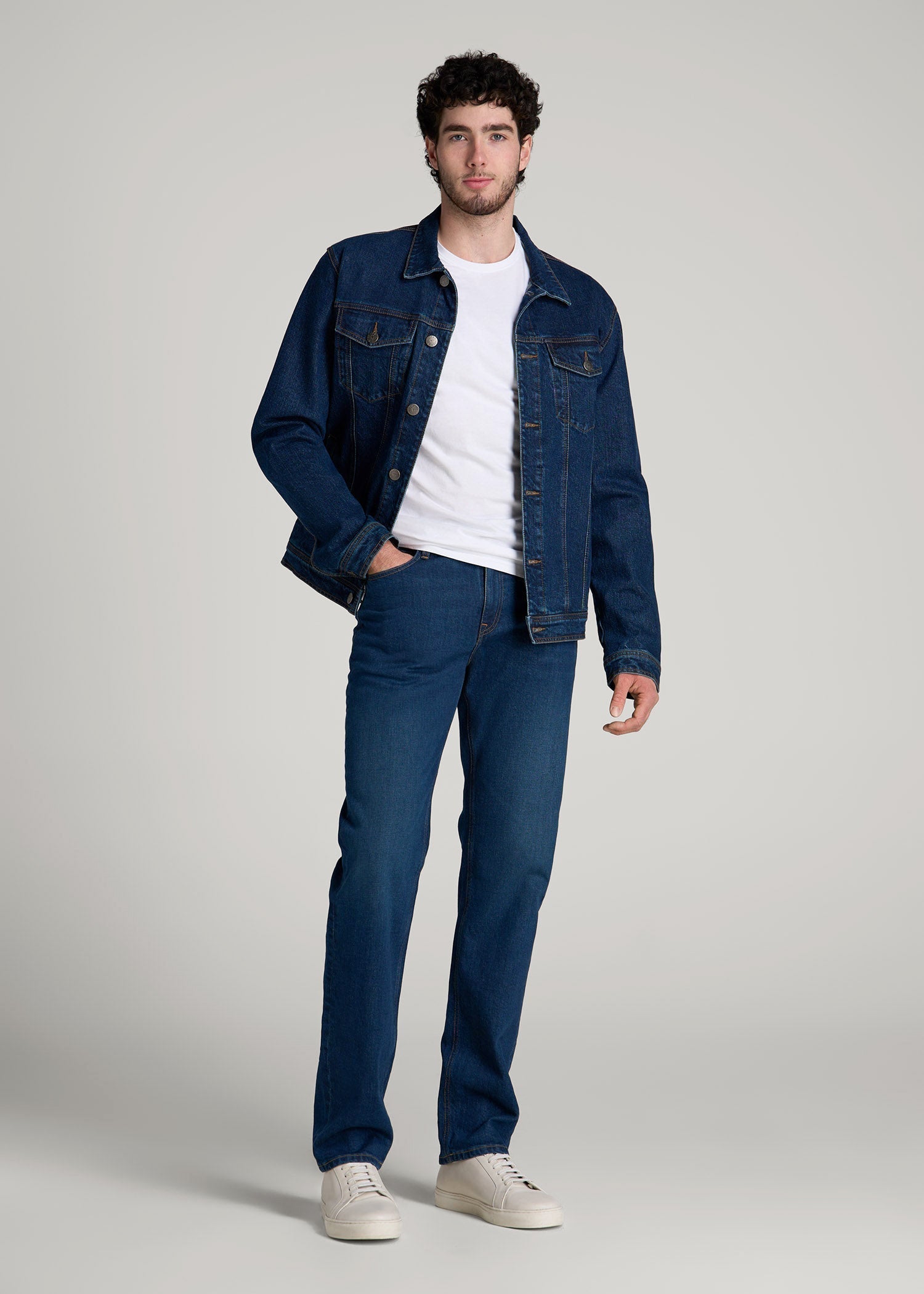 Americana Collection J1 Straight Fit Jeans For Tall Men in Crown Blue