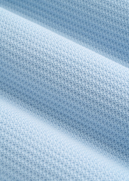 Braided Knit T-Shirt for Tall Men in Ice Blue