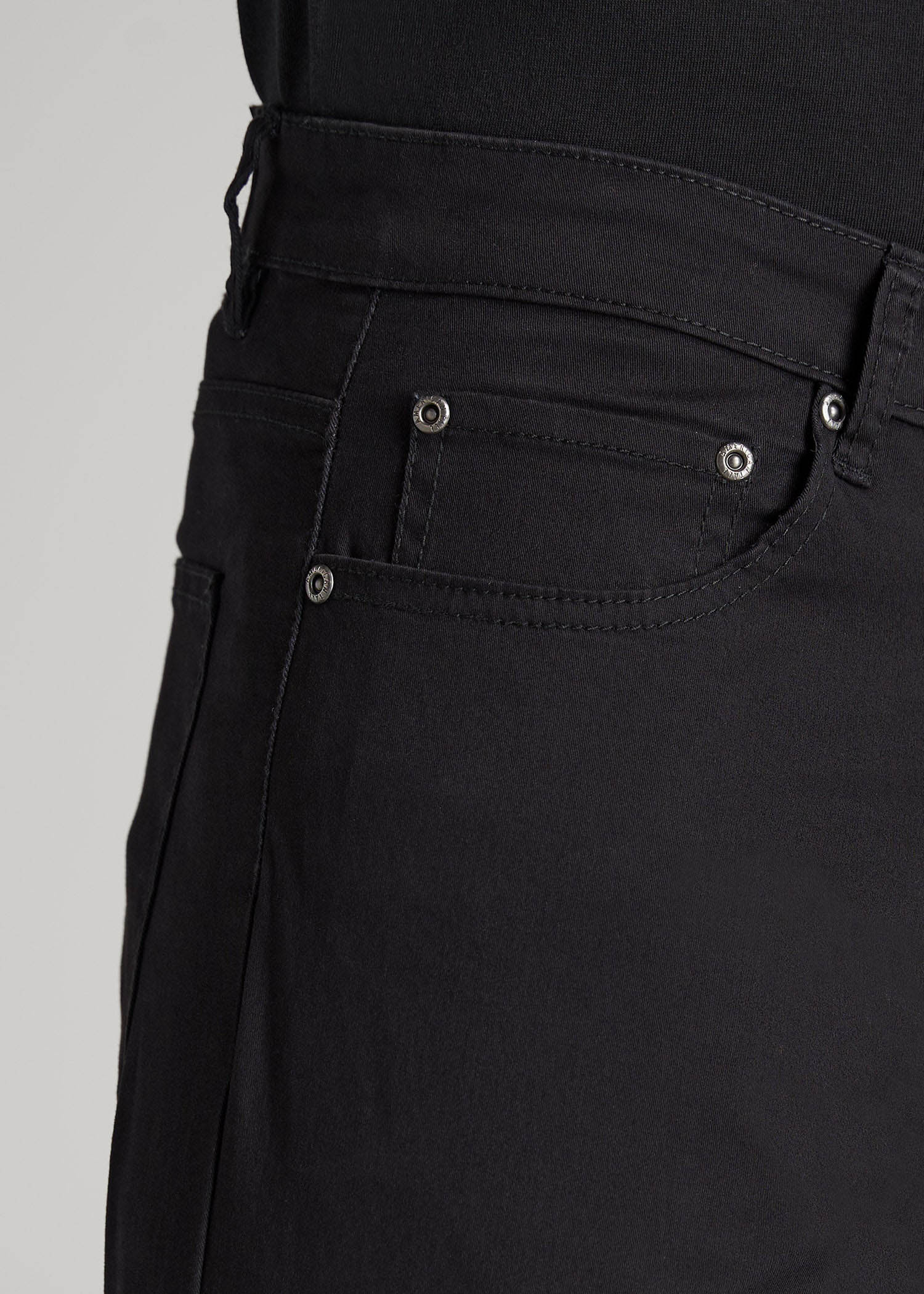 Carman TAPERED Fit Five Pocket Pants for Tall Men in Black