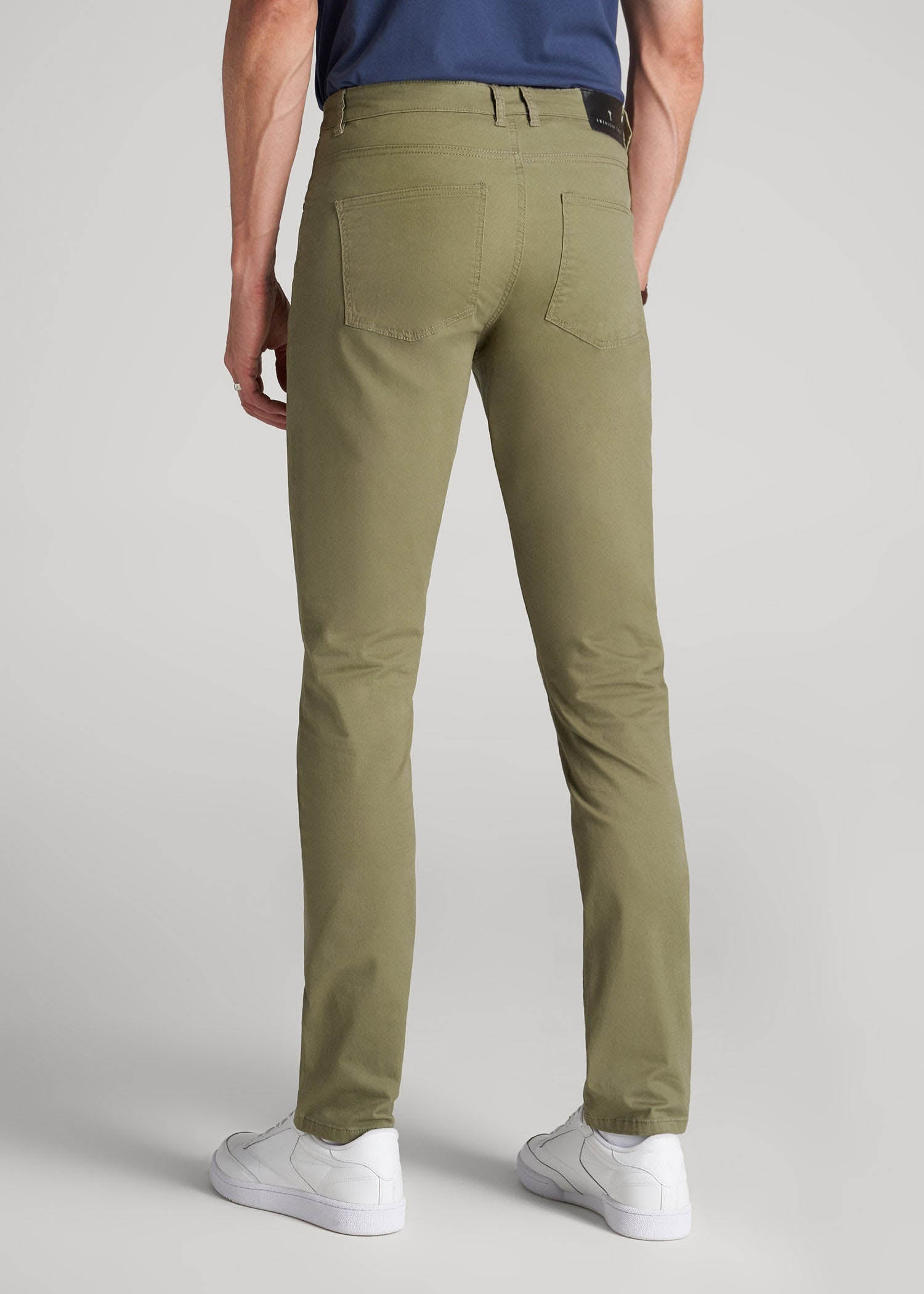 Carman TAPERED Fit Five Pocket Pants for Tall Men in Fatigue Green