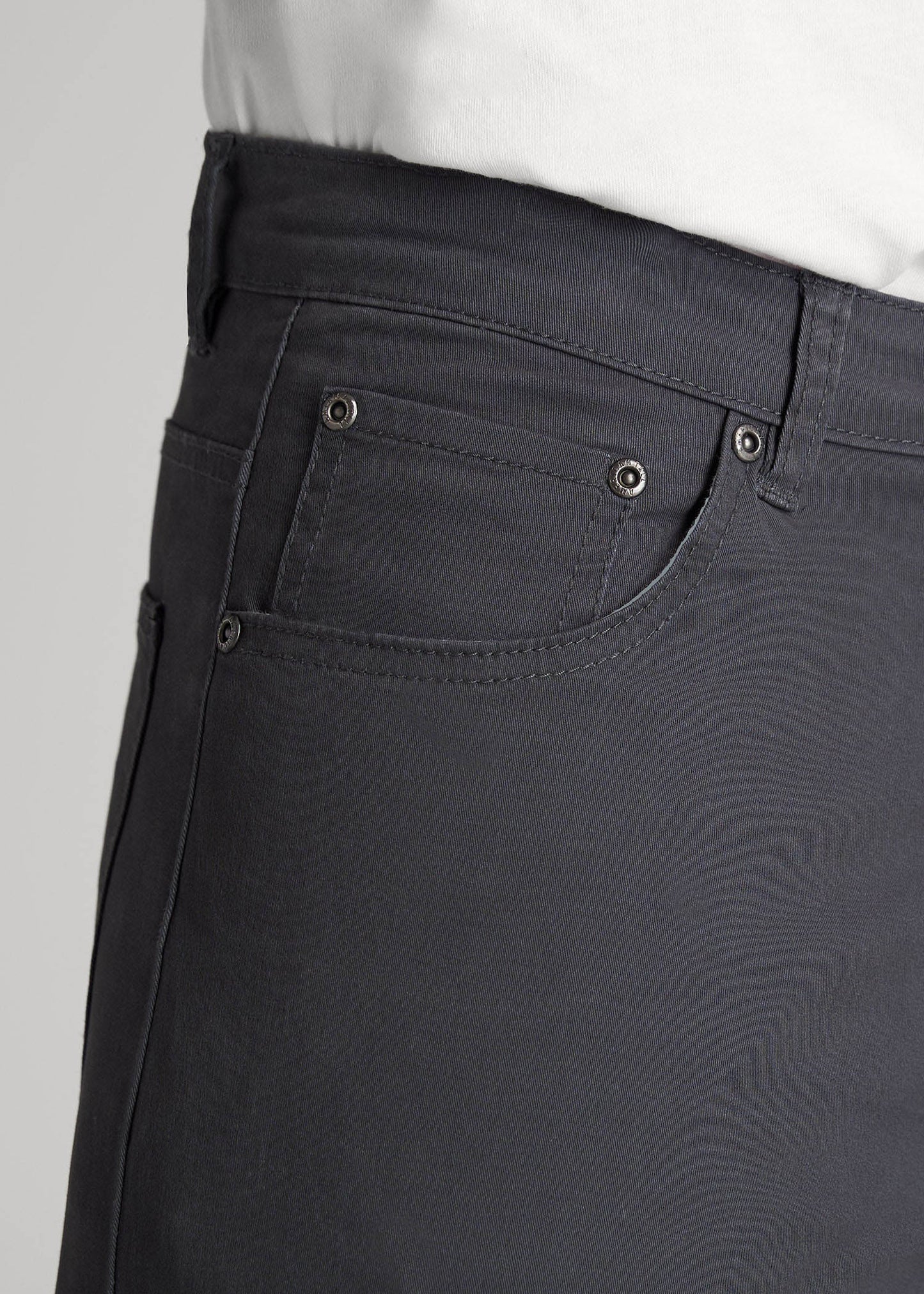 Carman TAPERED Fit Five Pocket Pants for Tall Men in Iron Grey