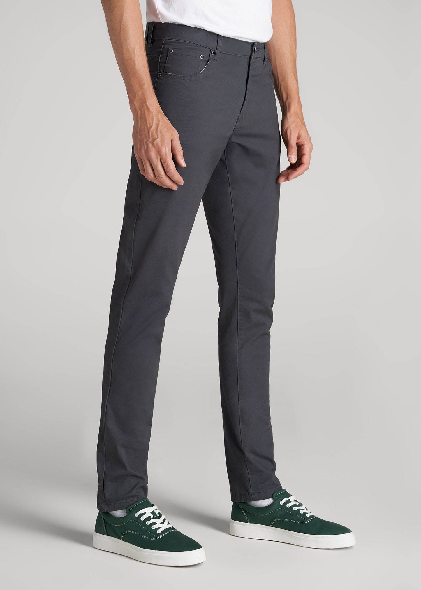 Carman TAPERED Fit Five Pocket Pants for Tall Men in Iron Grey