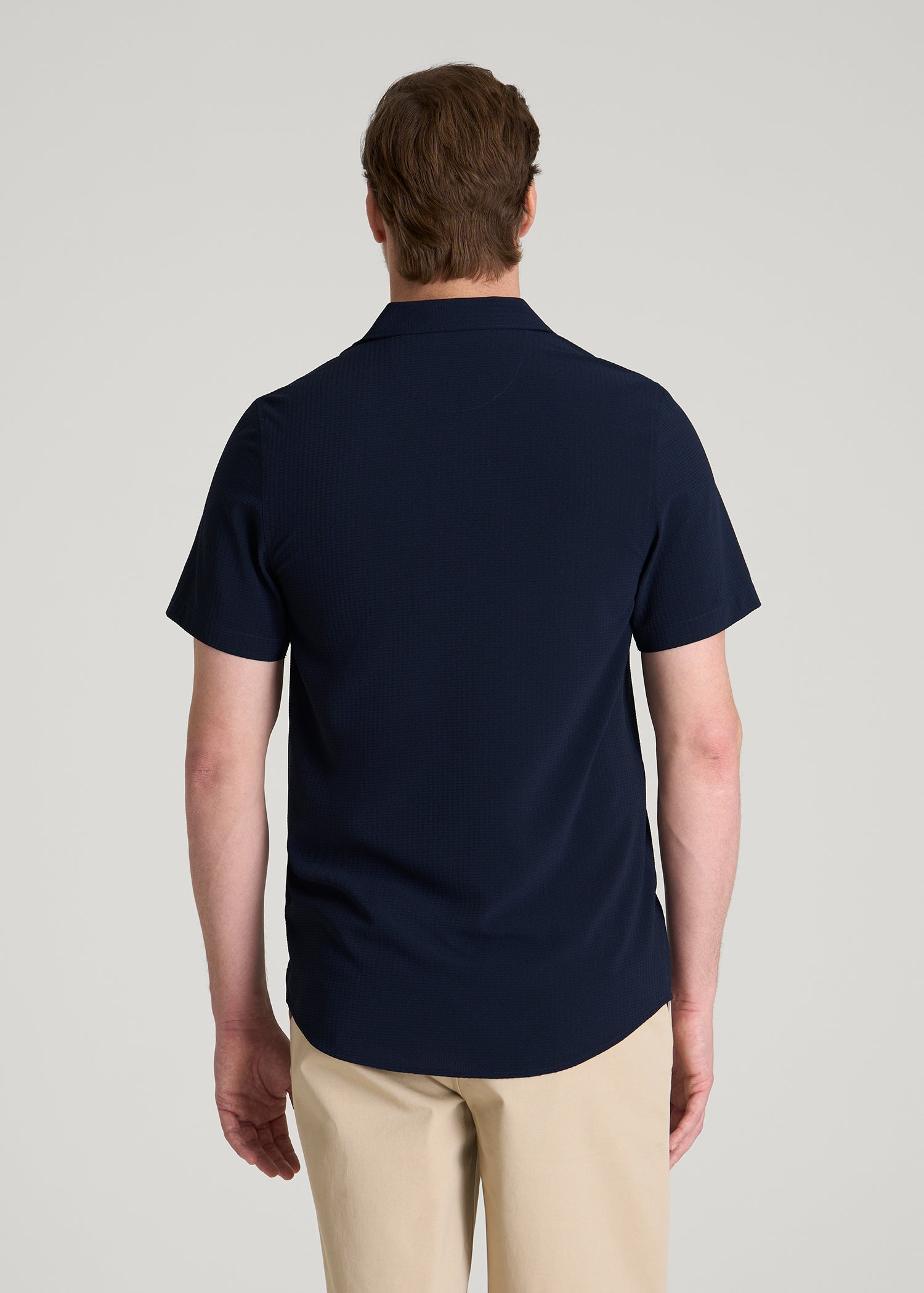 Coastal Perforated Polo for Tall Men in Patriot Blue