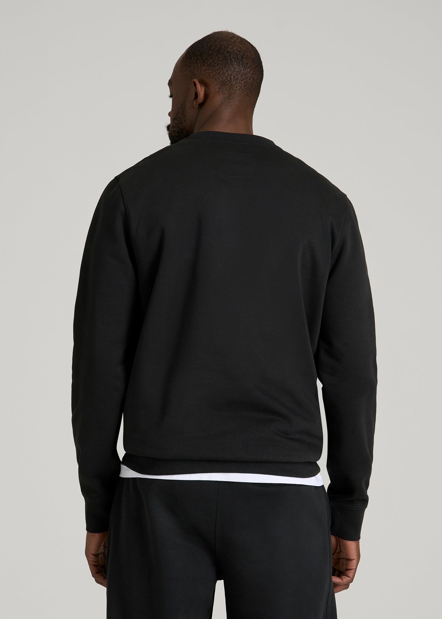 Core Motion Fleece Crewneck for Tall Men in Black