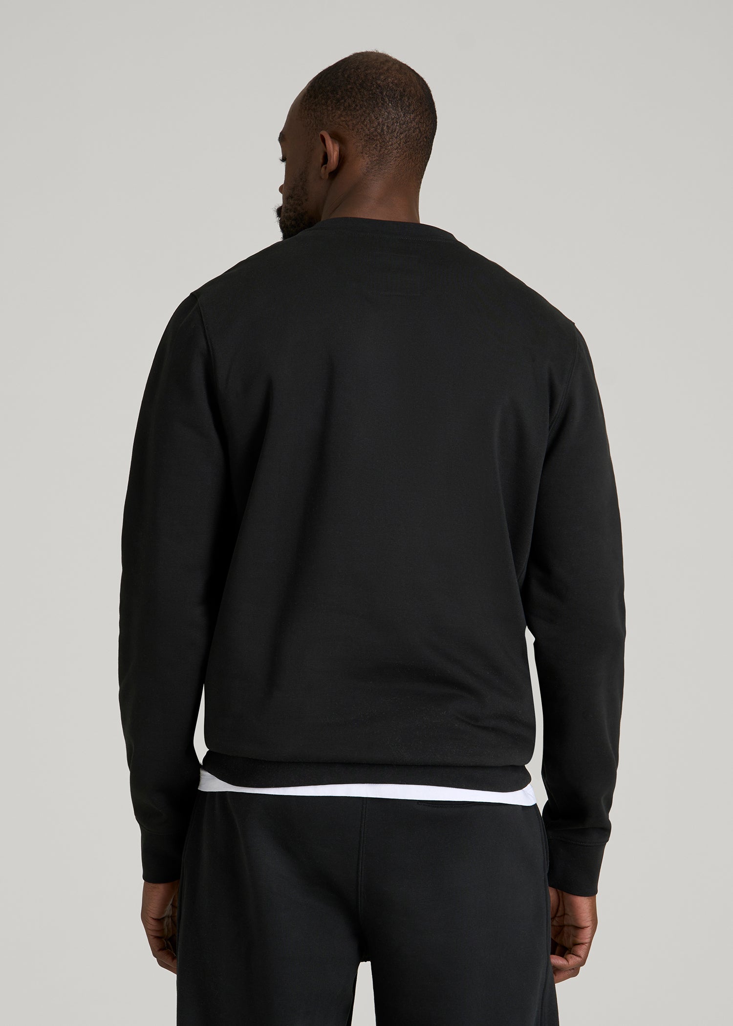 Core Motion Fleece Crewneck for Tall Men in Black