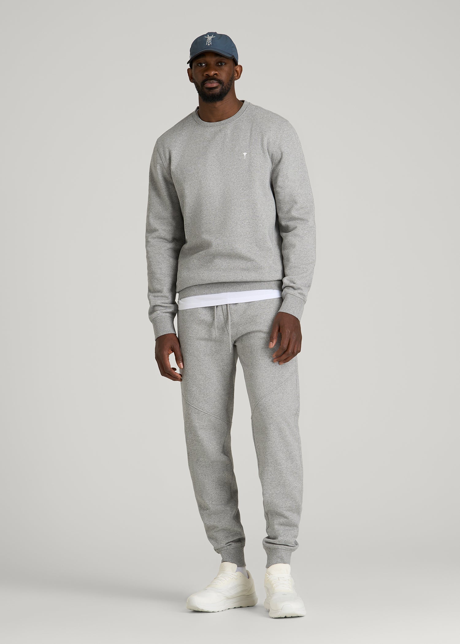 Core Motion Fleece Crewneck for Tall Men in Heathered Grey