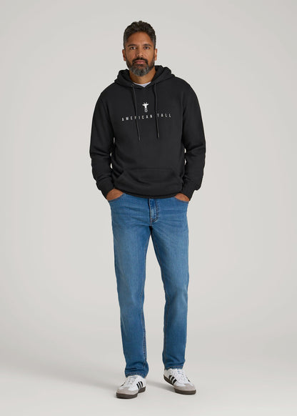 Logo Hoodie for Tall Men in Black