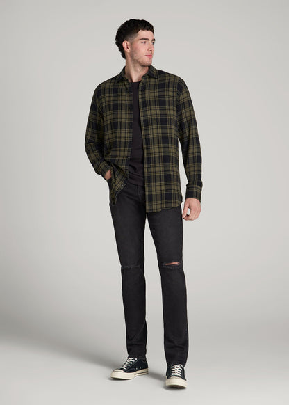 Dylan Slim Fit Jeans for Tall Men in Distressed Onyx Black Wash