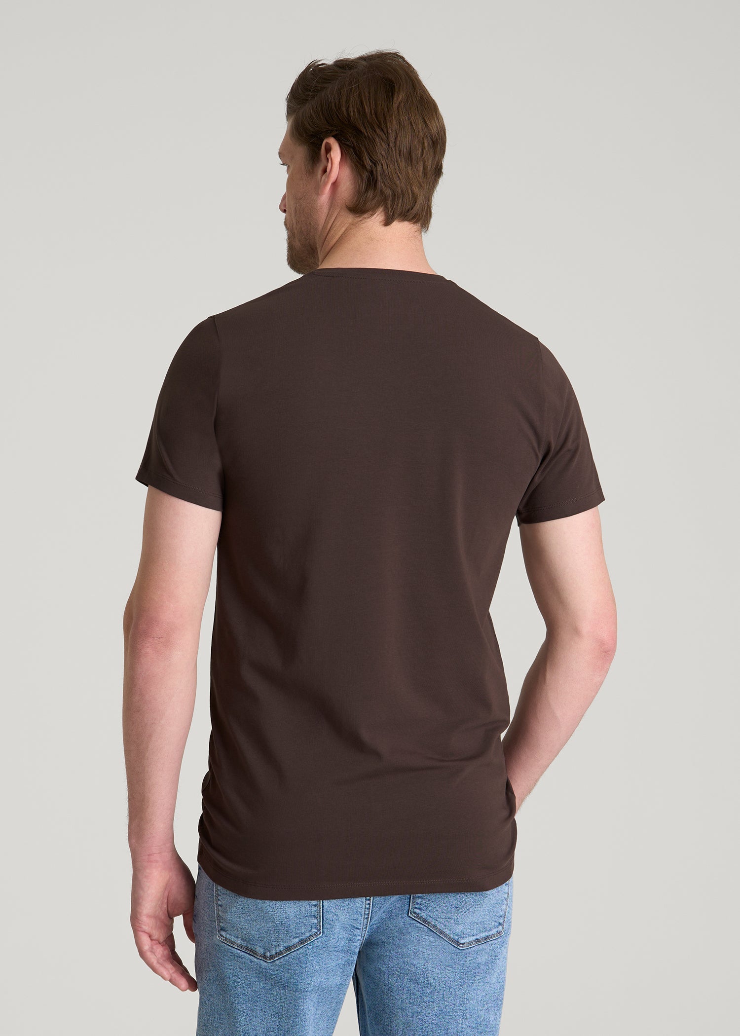 The Essential Modern Fit Crewneck Tee for Tall Men in Espresso