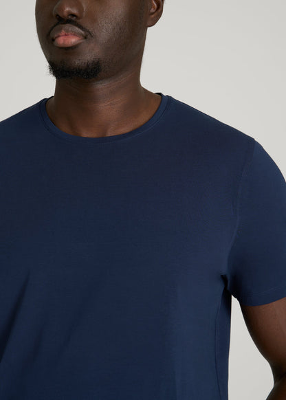 The Essential Modern Fit Crewneck Tee for Tall Men in Navy