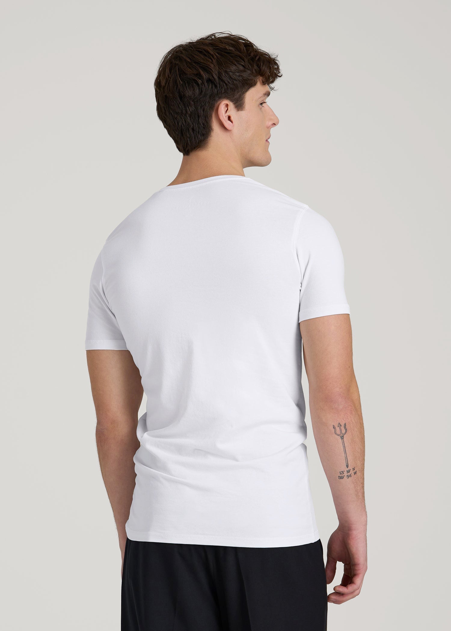 The Essential Slim Fit V-Neck Tee for Tall Men in White