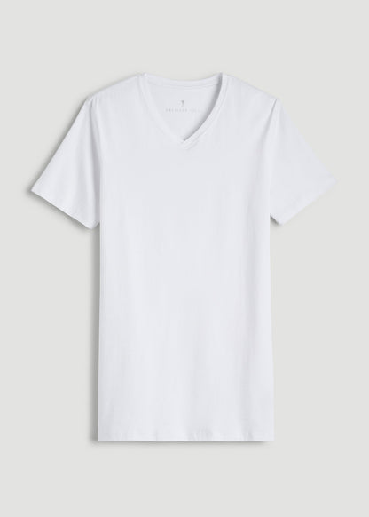 The Essential Slim Fit V-Neck Tee for Tall Men in White