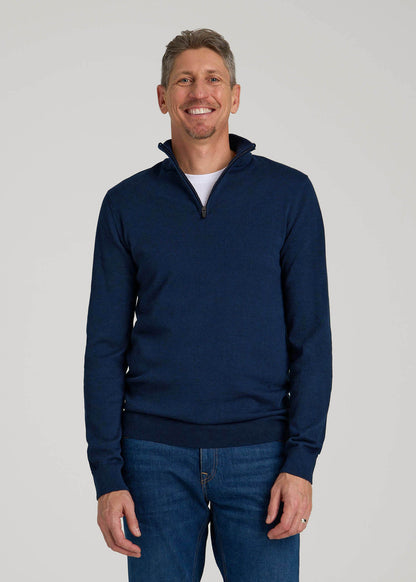 Everyday Quarter-Zip Sweater for Tall Men in Patriot Blue