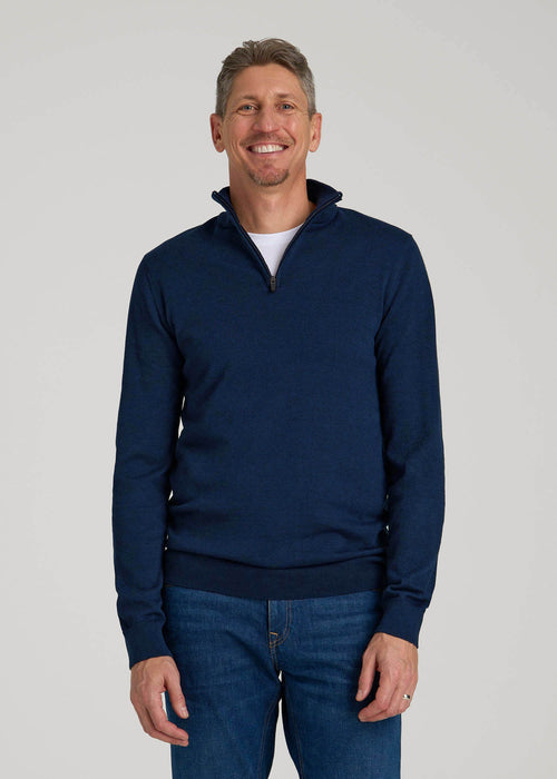 Everyday Quarter-Zip Sweater for Tall Men in Patriot Blue